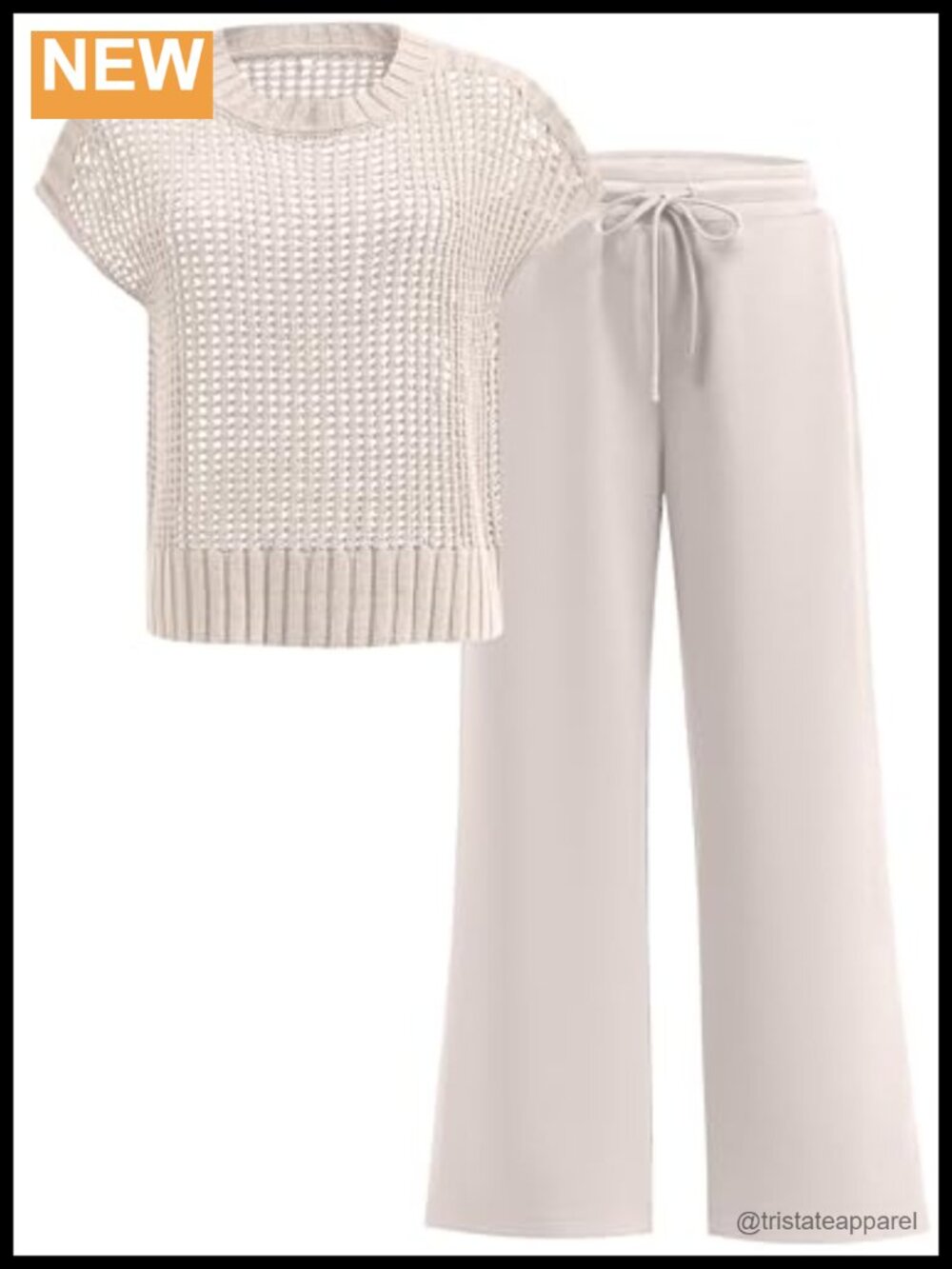 Two Piece Outfits Crochet Lounge Matching Travel Set